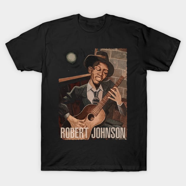 Captivating Charisma Robert Johnson's Enigmatic Presence T-Shirt by RonaldEpperlyPrice